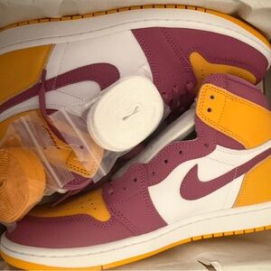 Brand new purple and yellow air jordan 1s retro high og